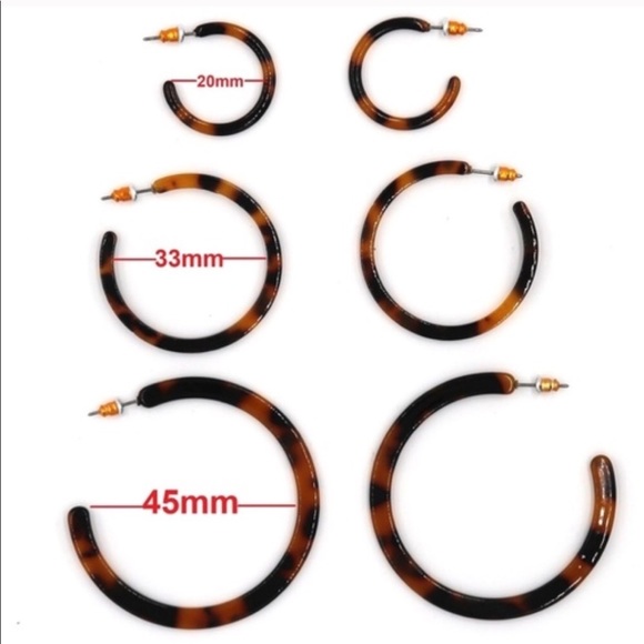 Tortoise Shell Hoop Earrings - Picture 2 of 4